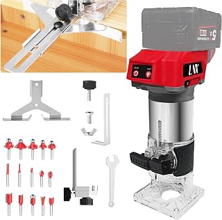 800W Cordless Wood Router Compatible With Milwaukee 18V Battery,30000RPM Brushless Motor Router Attach 12PCS 1/4" Router Bits,6 Speeds (NO Battery) - Image 1