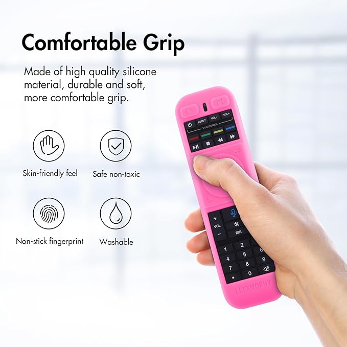 LEFXMOPHY Remote Cover for SuperBOX S5 PRO, S4 PRO, S5 Max 2024, S 5 MAX, S6 MAX 2025, S 6-Ultra, S 6-MAX Super Box TV Voice Remote Case Pink Sleeve Glow in Dark