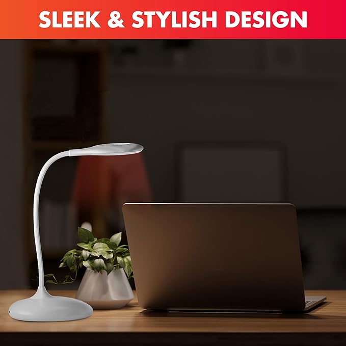 Mito Red Light - No Blue Light Lamp - Modern LED Rechargeable Table Lamp - Rechargable Desk Lamp - Bedside Touch Lamp - - Table Lamp for Whole House - No Flicker LED (633nm Red), White