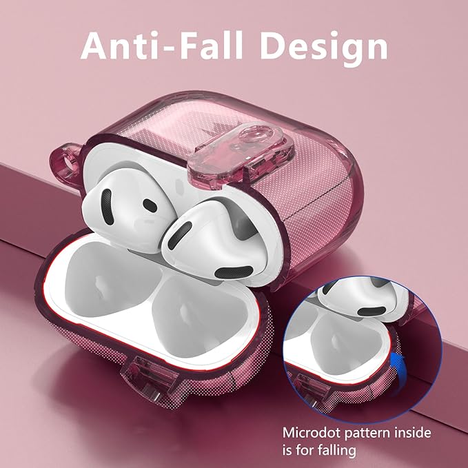 (with Safety Lock) Clear Case Compatible with Cute Apple Airpods 4 Cases 2024 Women, VISOOM Soft TPU Transparency Air pods 4 Gen Case iPods 4 Earbuds Case Girl Bling Keychain for Airpod iPod 4th Gen
