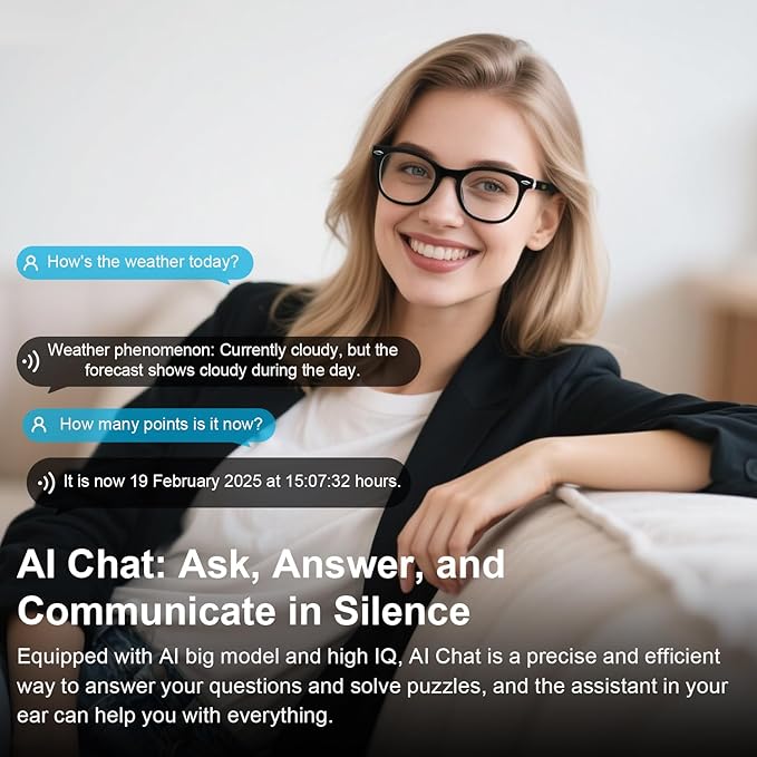 AI Smart Glasses for Men Women with Chat GPT, Bluetooth Translation Glasses - Supports 165+ Languages, Blue Light Filter with Open-Ear Speakers, Music Playback, Hands-Free Calls for Travel Trade.