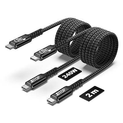 40Gbps USB 4 with Thunderbolt 4 Cable 6.6ft(2packs) USB c Data Cable