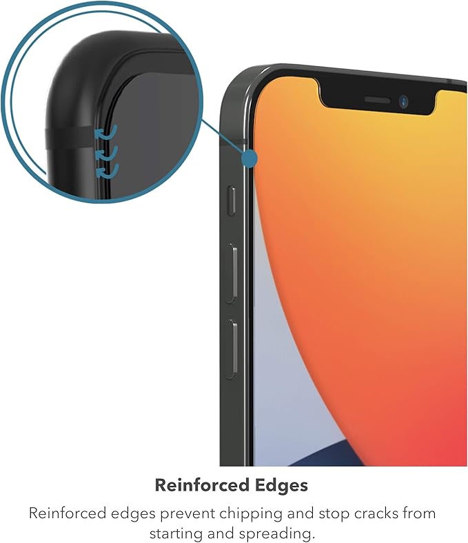 ZAGG Glass Elite Screen Protector - Made for iPhone 12 Pro Max - Case Friendly Screen - Impact & Scratch Protection, InvisibleShield, clear (200106657)