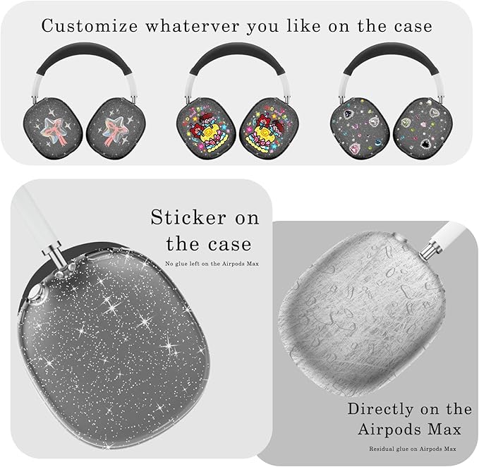 for AirPods Max case Cover,Anti-Scratch Ear Pad Case Cover/Ear Cups Cover/Headband Cover for AirPods Max. Clear Soft TPU and Silicone,Skin Scratch Proof.
