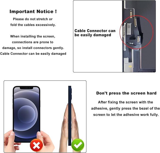 Replacement Screen for iPhone 13 Pro LCD Retina FullyHD Display Digitizer with Fully Repair Tool Kits, Screen Protector, Waterproof Tape