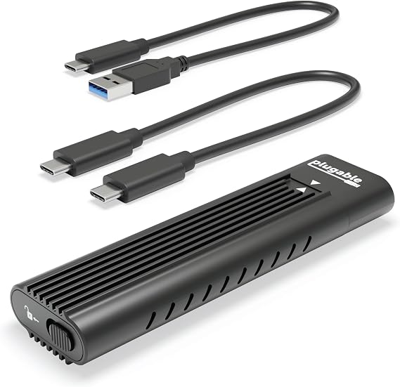 Plugable M.2 NVMe SSD Enclosure; Tool-Free & Driverless