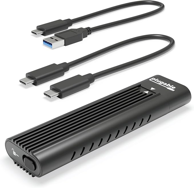 Plugable M.2 NVMe SSD Enclosure; Tool-Free & Driverless