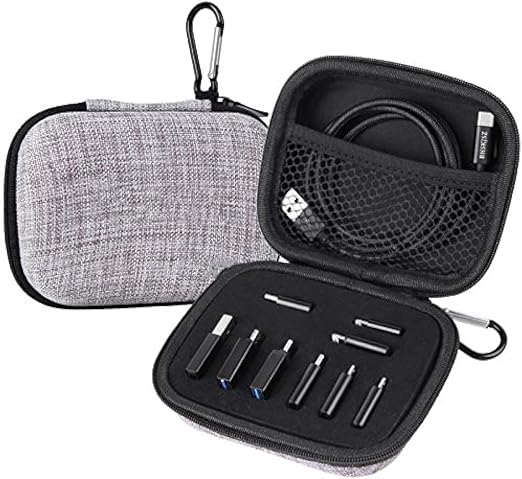 10-Piece Type C Adapter Kit, Compatible with Micro USB/Type C/USB OTG Adapter, Travel Case with and Carabiner, Includes USB Type C Cable