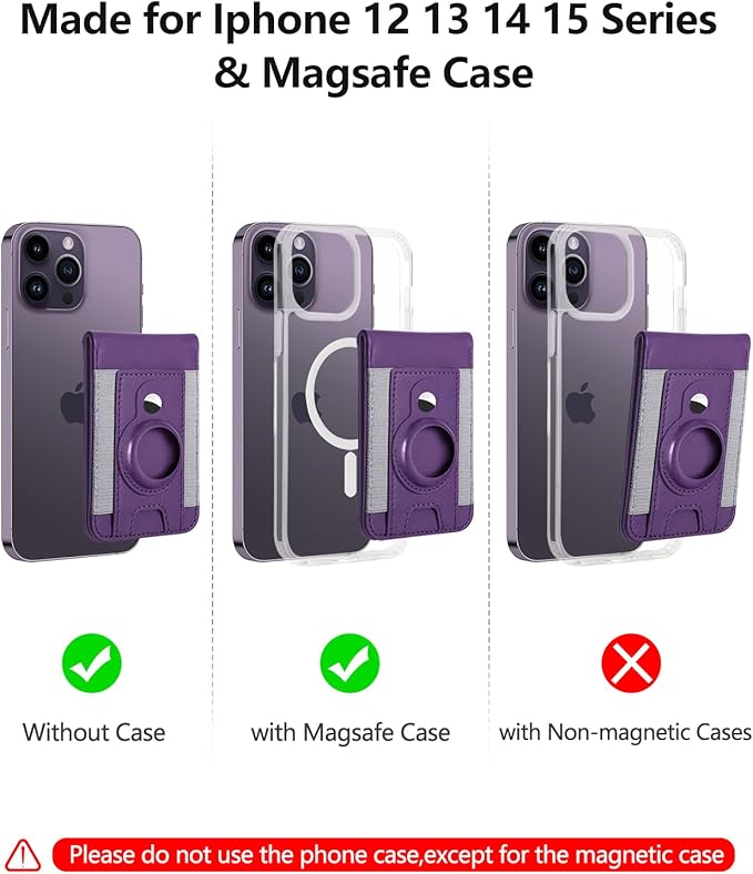 ExtreLife for Magsafe Wallet with Airtag Holder, Magnetic Wallet for iPhone 17/16/15/14/13/12 Series, 9-Card Holder, Open ID Window, Adjustable Stand, RFID Blocking, Purple