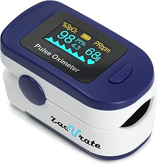 Zacurate 500B-B Wireless Bluetooth Fingertip Pulse Oximeter, Blood Oxygen Monitor with Free App, SpO2, Plethysmograph, and Perfusion Index Finger Oxygen Sensor - Image 1