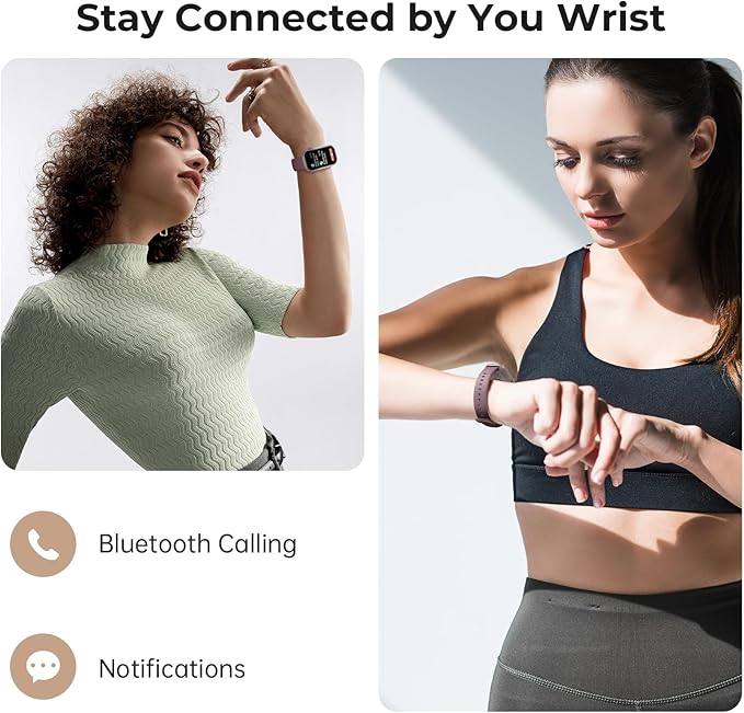 Fitness Tracker for Men Women, 24/7 Heart Rate, SpO2 and Sleep Monitor Health Watch, Calorie Step Counter Fitness Watch IP68 Waterproof Smart Watch for Android and iOS, Smoke Violet