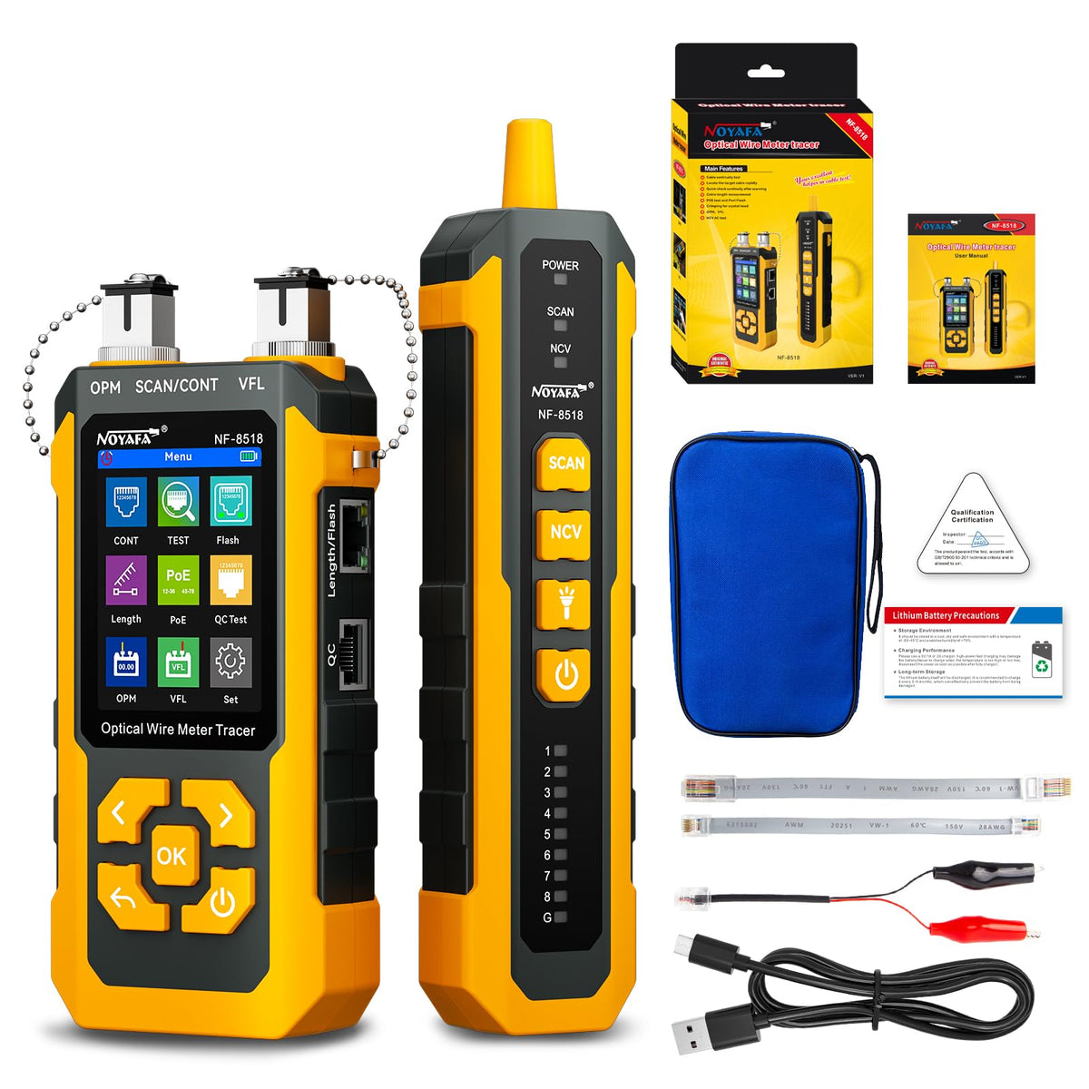 NOYAFA NF-8518 Network Cable Tester, Optical Power Meter & VFL