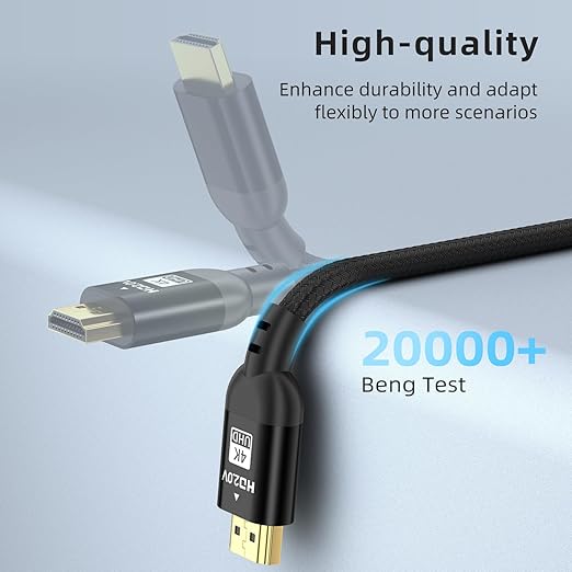 Diyanisly 4K HDMI Cable 25FT Ultra, High Speed HDMI 2.0 Cable, Support 4K@60Hz 2K@120Hz, HDR, 3D ARC, Ethernet Audio Video Return HDMI Cord for Xbox PS4/PS5 TV Monitor Laptop PC ect (Braided,Black)