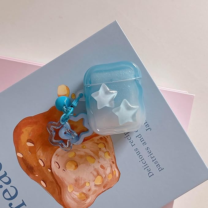Case for AirPods Pro 2nd Generation 2022, Premium Fashion Blue Star Decoration Pattern Case Cover Accessories for AirPods Pro 2nd Generation 2022 with Pendant