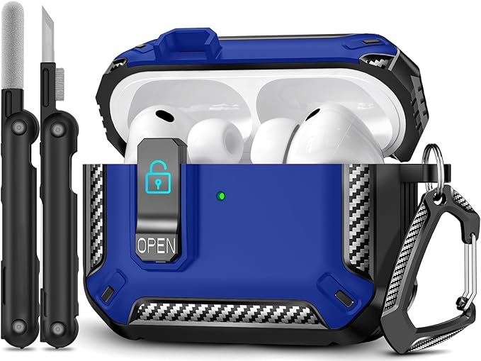 for AirPods Pro 3 Case (2025 New), Secure Lock Cases Cover with Cleaning Kit & Keychain Compatible with Airpods Pro 3rd Generation Case for Men Women, Powerful Drop Protection