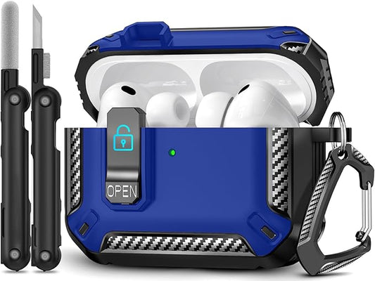 for AirPods Pro 3 Case (2025 New), Secure Lock Cases Cover with Cleaning Kit & Keychain Compatible with Airpods Pro 3rd Generation Case for Men Women, Powerful Drop Protection
