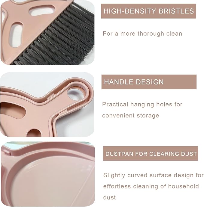 Mini Broom and Dustpan Set Small Broom with Dustpan Combo Set Portable Cleaning Tools for Home Office RV Learning Camping (Olive Green)
