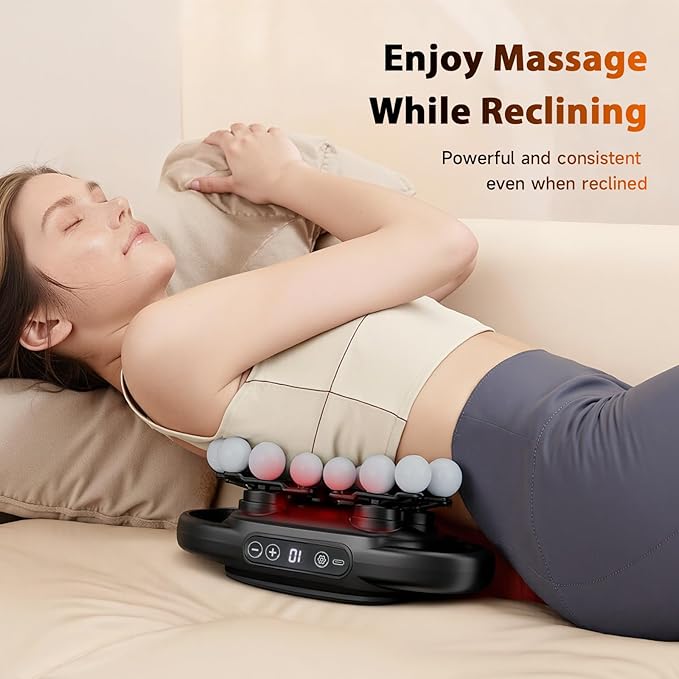 UOTT Curved 24-Head Massage Gun Deep Tissue, Ergonomic Back Massager for Pain Relief, Neck, Leg & Foot Massager Tool with 9 Modes & 9 Levels for Full Body Muscle Recovery and Relaxation