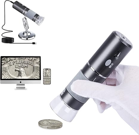4K Digital Microscope for iPhone Android Phone and Windows Mac PC