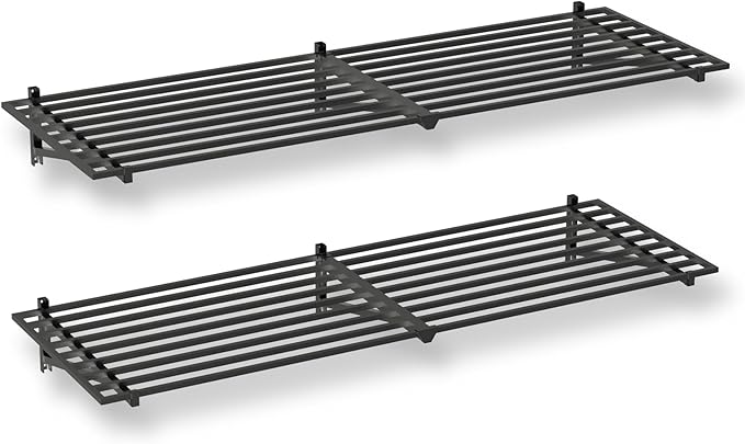 StoreYourBoard Heavy Duty Garage Shelf Wall Mount 2ft x 6ft – Wall-Mounted Shelving for Storage & Organization – Heavy Duty Garage Shelves for Tools, Bins, & Equipment – Holds 200 lbs - Black