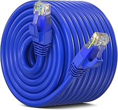 Maximm Cat6 Outdoor Ethernet Cable 300 Ft, Waterproof, UV Resistant, Blue