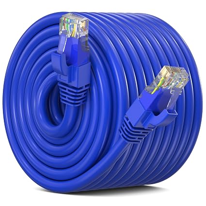 Maximm Cat6 Outdoor Ethernet Cable 300 Ft, Waterproof, UV Resistant, Blue