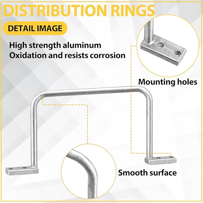 25 Pcs Distribution Rings Aluminum D Ring for Sorting Out Electric Cables, Cable Management, for Commercial and Residential Use, Silver(5 Inch)