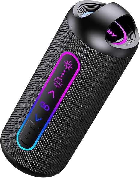 Wilody Portable Bluetooth Speaker, 20W Powerful Sound with EQ Modes, IPX6 Waterproof, 20H Playtime, Bluetooth 5.4, TWS, LED Lights, Portable Wireless Speakers for Home Party Camping Beach Outdoor