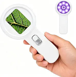 Digital Magnifier, 10-200X Zoom, 2" IPS, LED & UV Light