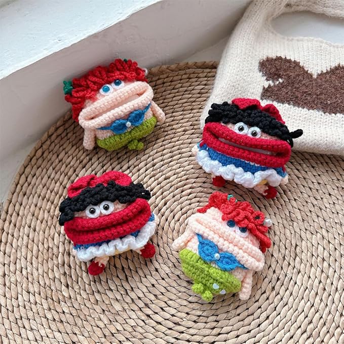 Yatchen Furry Case for AirPods Pro,Funny Cute 3D Cartoon Plush Kawaii Sausage Mouth Mermaid Fluffy Soft Warm for AirPods Pro Carrying Charging Box with Keychain Protector