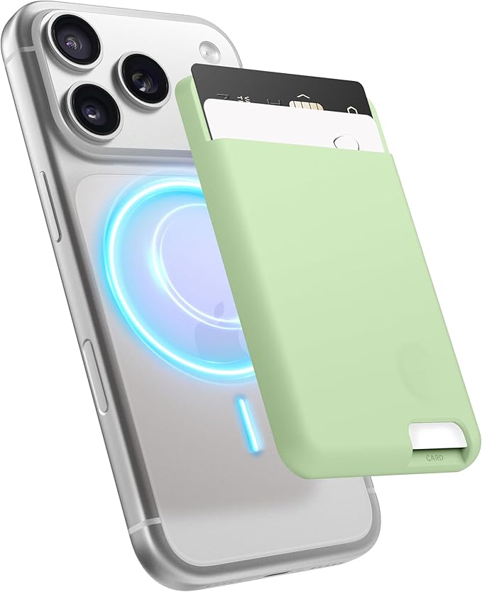 elago Magnetic Wallet Card Holder 2-Cards Compatible with MagSafe for iPhone - Secure Phone Wallet, Long Last Silicone, Scratch and Damage Protection