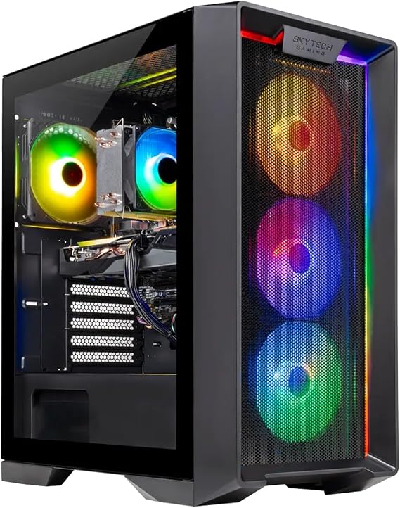 Skytech Gaming Nebula Gaming PC, AMD Ryzen 5 8400F 4.2GHz, AMD RX 9060 8GB VRAM, 1TB NVMe SSD, 32GB DDR5 RAM 5200, 650W Gold PSU, Wi-Fi 5, Windows 11, Desktop