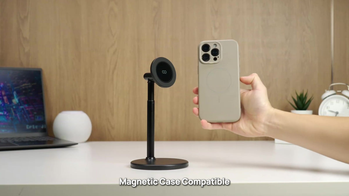 Lamicall Magnetic Phone Stand for Desk, Height Adjustable Holder for iPhone