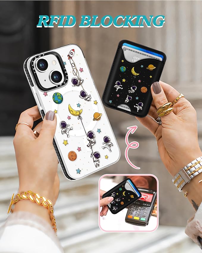 Toycamp for iPhone 14 Case, for iPhone 13 Case - Compatible with Magsafe Credit Card Holder Wallet Magnetic Cute Women Teen Girls Kawaii Girly Unique Man Boys Design Phone Cover for iPhone 14/13