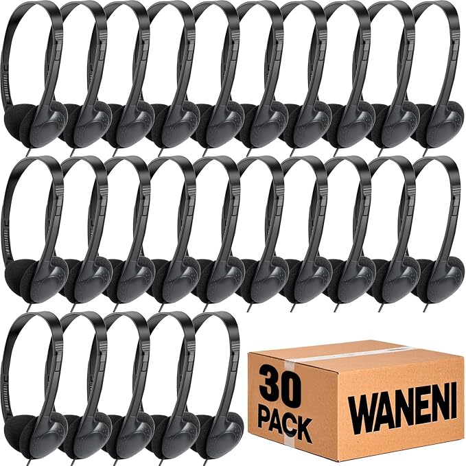 Kids Headphones Bulk 30 Pack for School Classroom Students Children Toddler Boys Girls Teen Adults