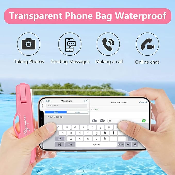 Waterproof Phone Pouch Bag - 7.5in Water Proof Cell Phone Case for Beach Travel, IPX8 Dry Bag with Lanyard for iPhone 16 15 14 Pro Max Galaxy S25+ S24+ Pixel 10 Pro, Cruise Ship Essentials