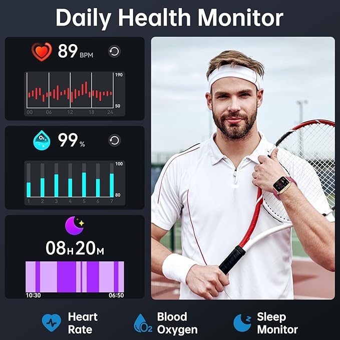 Smart Watch for Men Women, Fitness Tracker (Answer/Make Call), 1000 mAh Battery, 120+ Sport Modes, Step Counter/Sleep Monitor Fitness Watch, Smartwatch for Android/iPhone (Wine Red)