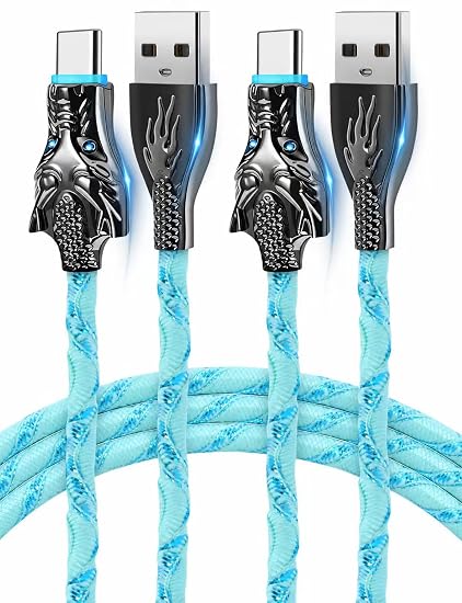USB to USB C Cable 2Pack 10FT With Light USB A to USB C Fast Charging Cord - Image 4