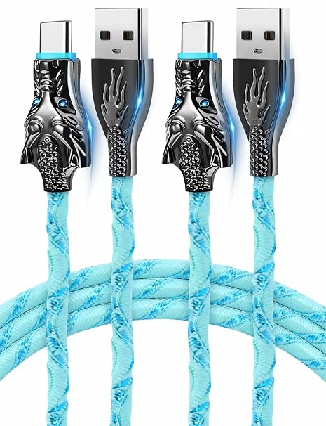 USB to USB C Cable 2Pack 10FT With Light USB A to USB C Fast Charging Cord - Image 5