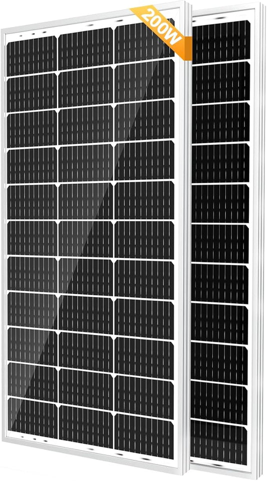SOLPERK 200 Watt Solar Panels, 2PCS 100 Watt Solar Panel 12V High-Efficiency, 200W Solar Panel for Home, RV, Camping, Marine, Rooftop, Off-Grid Applications