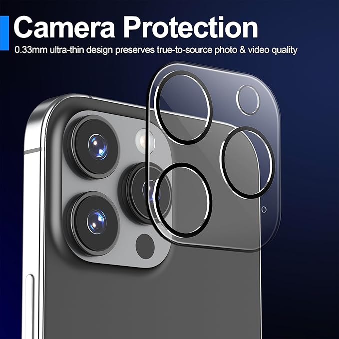 Ailun 3 Pack Screen Protector for iPhone 16 Pro Max [6.9 inch] + 3 Pack Camera Lens Protector with Installation Frame,Case Friendly Tempered Glass Film[9H Hardness][Not for iPhone 16e/16/16 Pro/Plus]