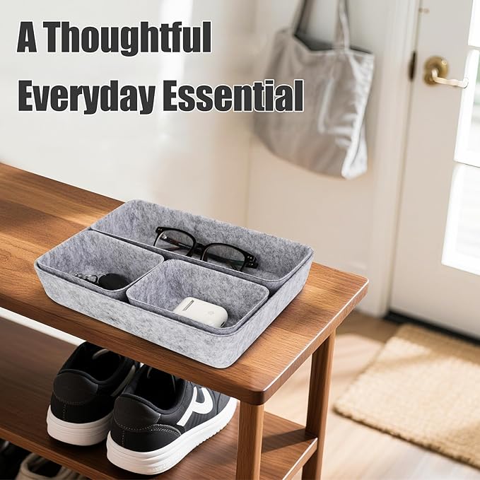 13 Pcs Office Drawer Organizer,Felt Nightstand Organizer, Large Kitchen Drawer Organizer Tray, Office Supplies Desk, Adjustable Under Desk Storage for Papers Hold Pens & A4 Sized File
