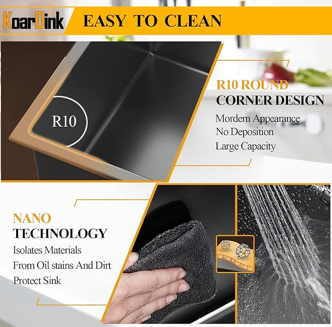 Black Topmount Stainless Steel Bar Sink 25x18x9 Inch Drop In Single Bowl Kitchen Sink With Accessories - Grid, Strainer Basket, Soap Dispenser, Drain Assembly Set For Modern Kitchen