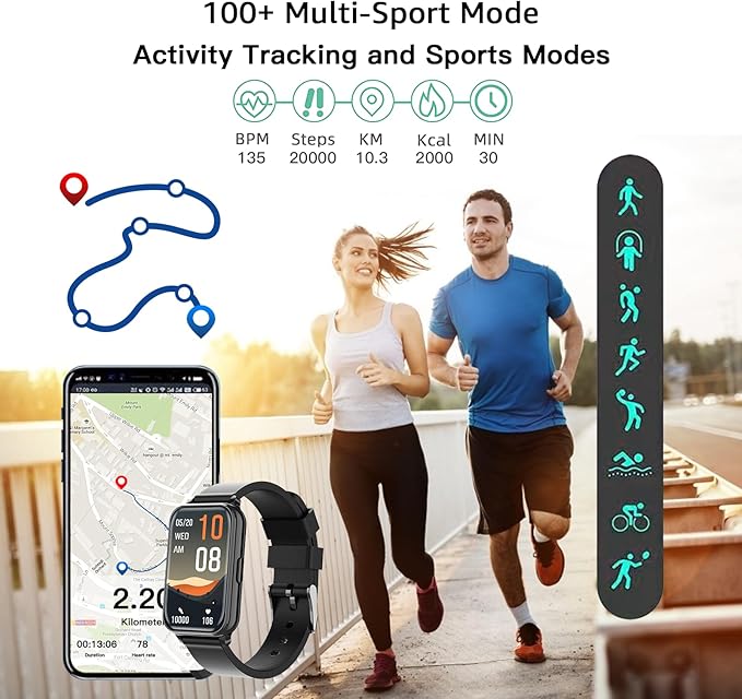 Smart Watch Fitness Tracker Make/Answer Calls for Women Men with Heart Rate Blood Oxygen Sleep Monitor Sports Modes Step Calorie Counter IP68 Waterproof for Android Phones and iPhone