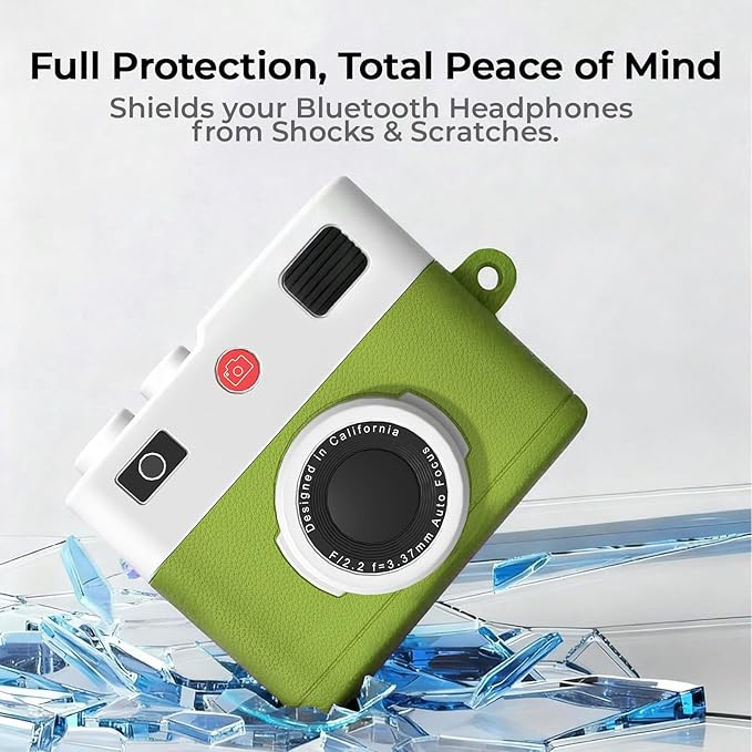 for Airpods Pro 3 Case Cute,Retro 3D Camera Design for Air pod Pro 3 Cover with Keychain Shockproof Protective Soft Silicone Case for Airpods Pro 3 Gen for Men Women, Green