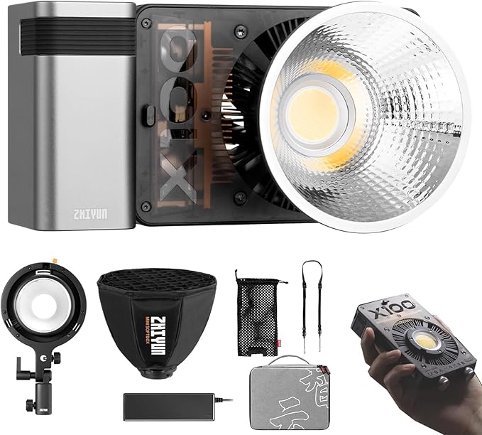 ZHIYUN MOLUS X100 PRO V2 Upgraded Version 100w COB Led Video Light Bi-Color Video Light with with Bluetooth App Control Continuous Lighting,CRI 95+ TLCI 97+, 2700K-6500K