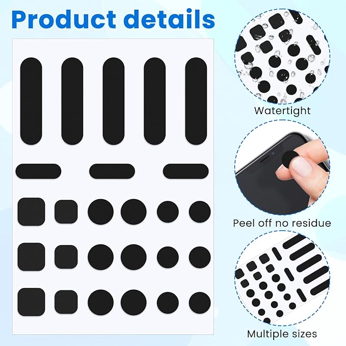 26PCS Universal Webcam Covers Laptop Camera Cover Privacy Protection Accessory - 6 Sizes for Every Size Webcam on Any Device, Great for Privacy - Black
