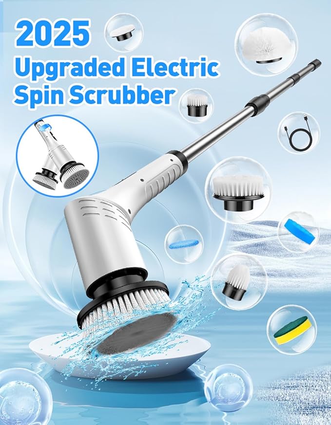 Household Cordless Spin Scrubber Kitchen Hair Brushes Bathroom Broom Toilet Mops Electric Multipurpose Cleaning Brush