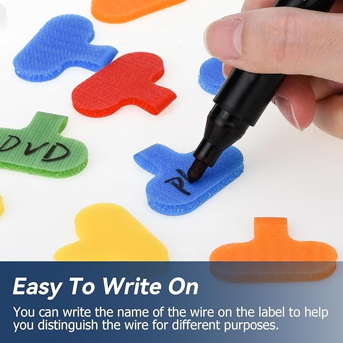 30 PCS Multi-Color Write On Wire Labels for Cable Management and Identification