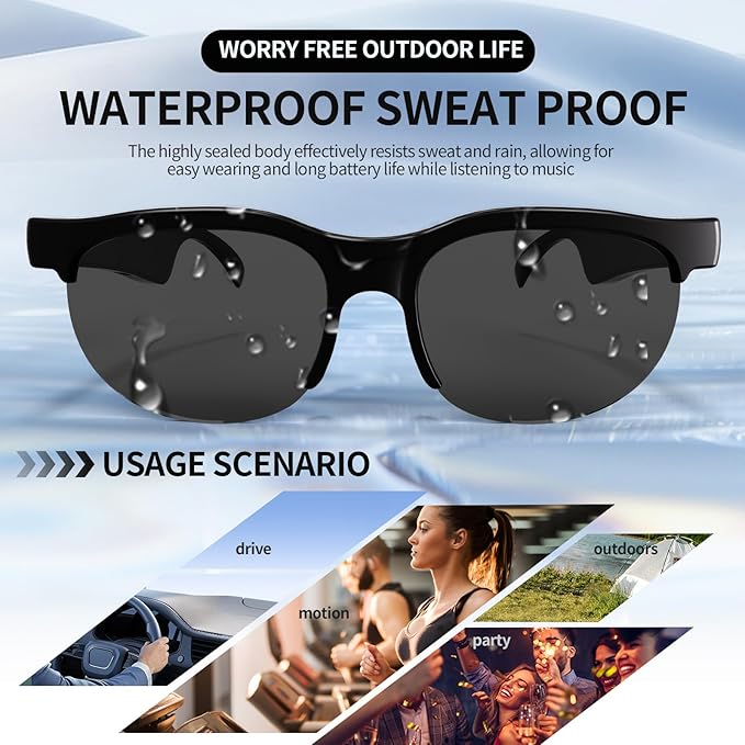 AI Smart Translation Glasses - Real-Time Voice Translator, 138+ Languages, Bluetooth 5.4, 8Hr Battery for Travel Business (Black)